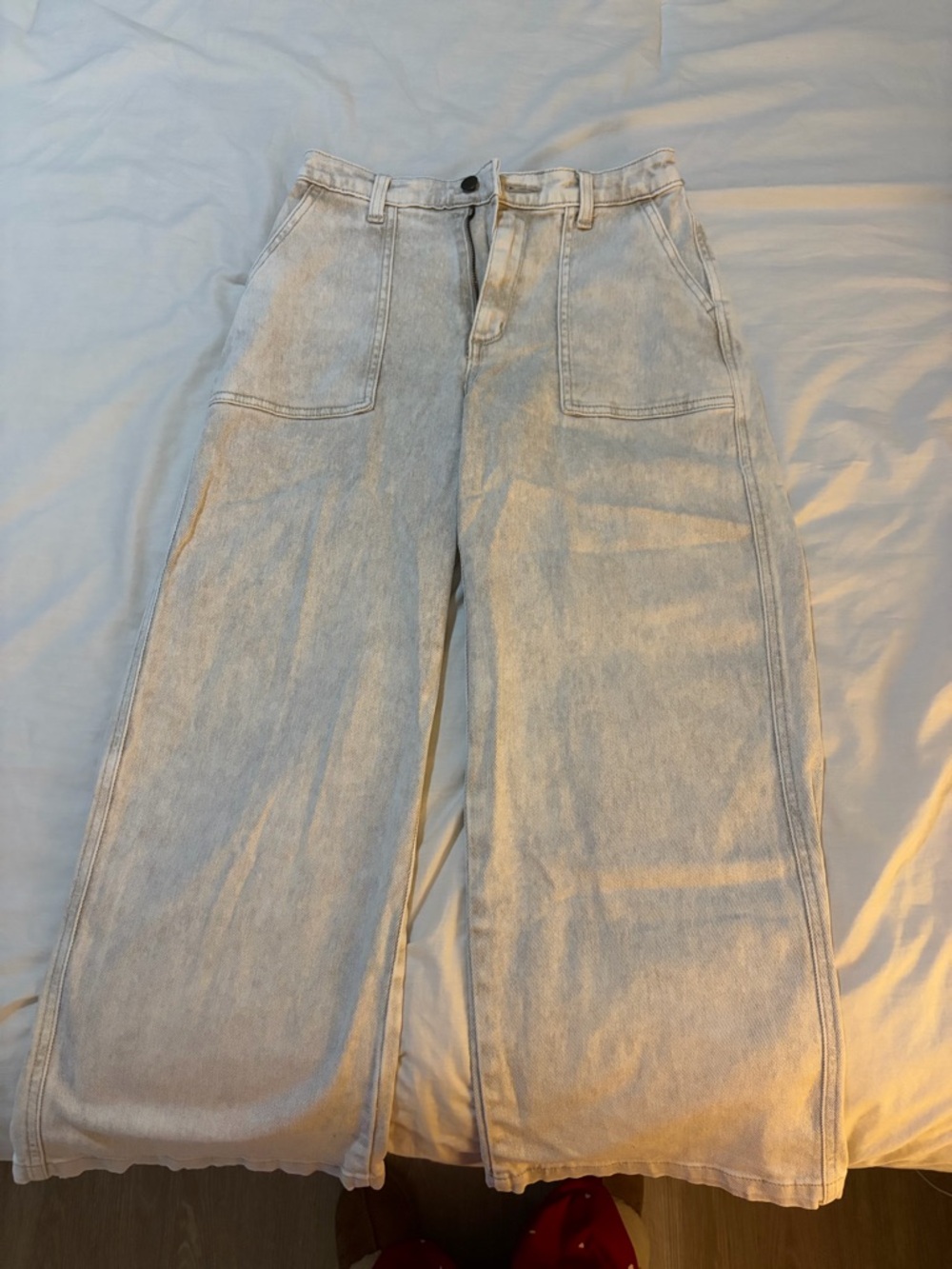 Universal Thread Cream Wide Leg High Wasted Denim Jeans